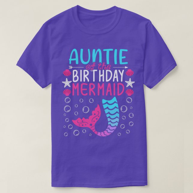 Family Matching Auntie Of The Birthday Mermaid 1 T-Shirt (Design Front)