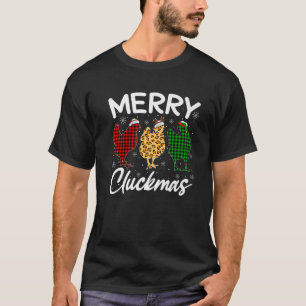 Family Matching Buffalo Plaid Xmas Santa Chicken C T-Shirt