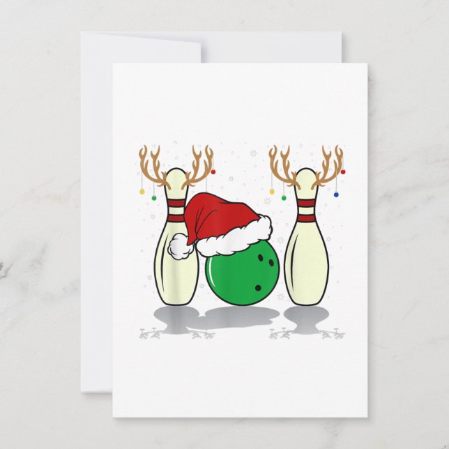family matching christmas bowling santa xmas invitation (Front)