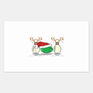 family matching christmas bowling santa xmas rectangular sticker