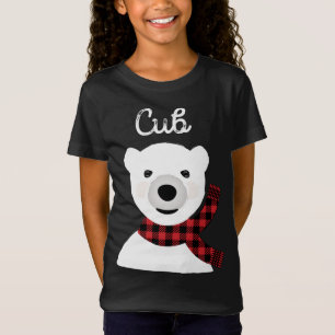 Family Matching Christmas Buffalo Plaid Bear Cub T-Shirt
