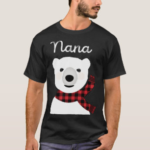 Family Matching Christmas  Buffalo Plaid Nana Bear T-Shirt