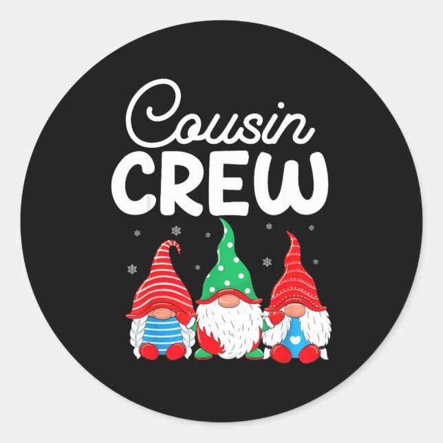 Family Matching Christmas Cousin Crew Cute Christm Classic Round Sticker (Front)