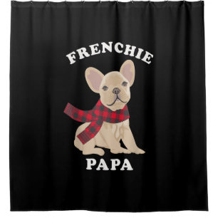 family matching christmas french bulldog gift shower curtain