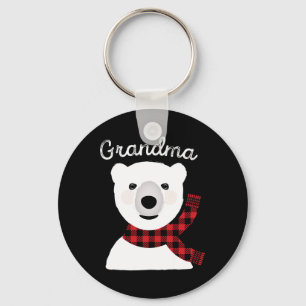 Family Matching Christmas Grandma Plaid Bear Gift Key Ring