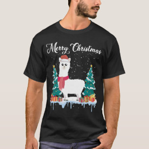 Family Matching Christmas Pajama Llama Santa Hat T-Shirt