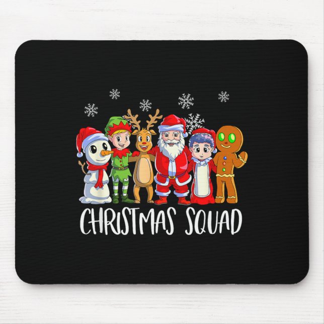 Family Matching Christmas Squad Santa Reindeer Elf Mouse Mat (Front)
