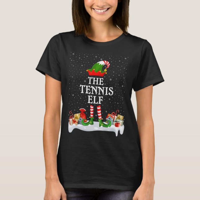 Family Matching Christmas The Tennis Elf T-Shirt (Front)
