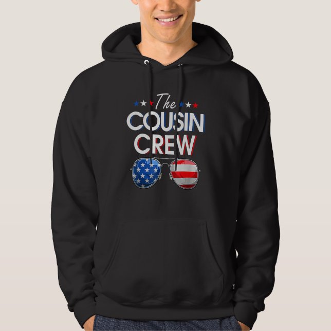 Family Matching Cousin Crew American Flag 4th Of J Hoodie (Front)