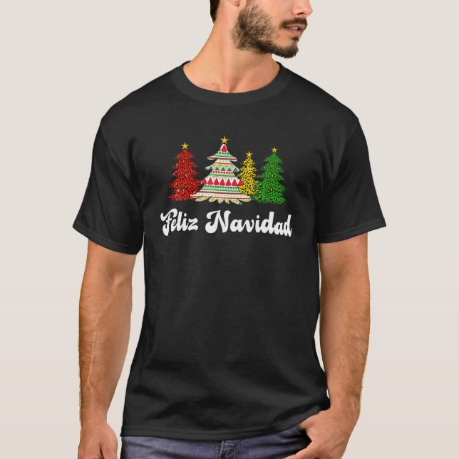 Family Matching Feliz Navidad Spanish Mexican Chri T-Shirt (Front)