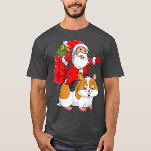 Family Matching Funny Santa Claus Riding Hamster C T-Shirt