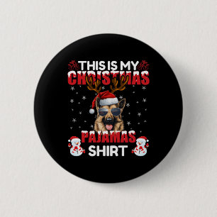 Family Matching Funny Xmas Pajama German Shepherd 6 Cm Round Badge