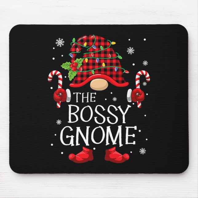 Family Matching Group The Bossy Gnome Christmas  Mouse Mat (Front)