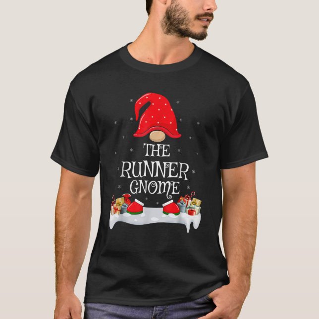 Family Matching Group The Runner Gnome Christmas  T-Shirt (Front)