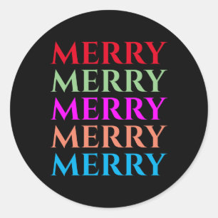 Family Matching Merry Christmas Outfits T Shirt  Classic Round Sticker
