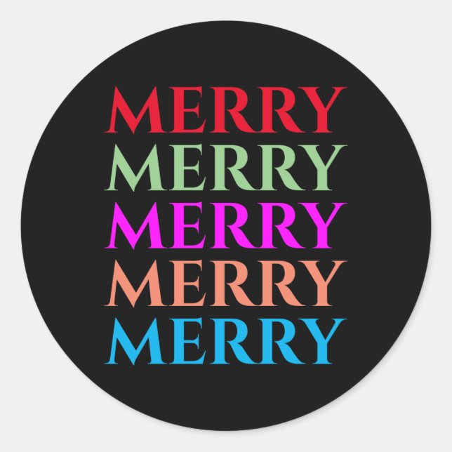 Family Matching Merry Christmas Outfits T Shirt  Classic Round Sticker (Front)