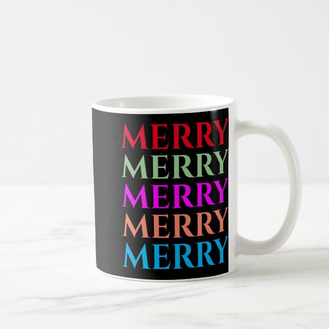 Family Matching Merry Christmas Outfits T Shirt  Coffee Mug (Right)