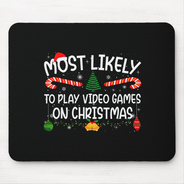 Family Matching Most Likely To Play Video Games On Mouse Mat (Front)