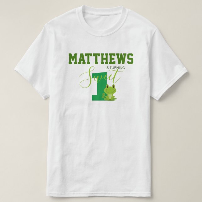 Family matching outfit Frog 1st birthday party T-Shirt (Design Front)