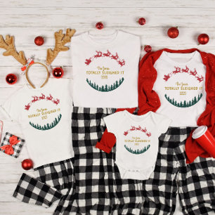 Family Matching Personalised Name/Year Sleighed It T-Shirt