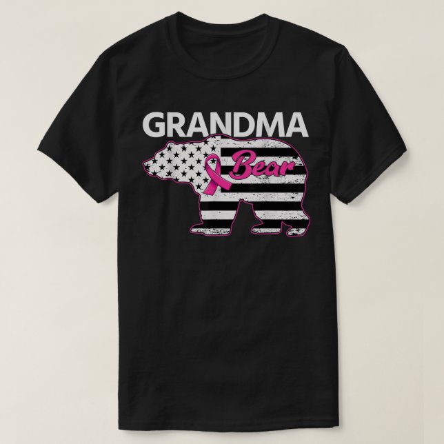 Family Matching Tee Grandma Bear Breast Cancer Awa (Design Front)