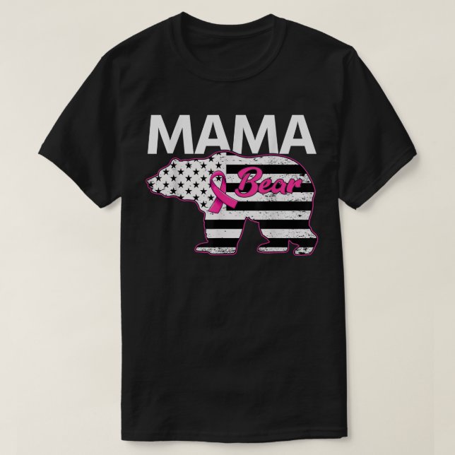 Family Matching Tee Mama Bear Breast Cancer Awaren (Design Front)