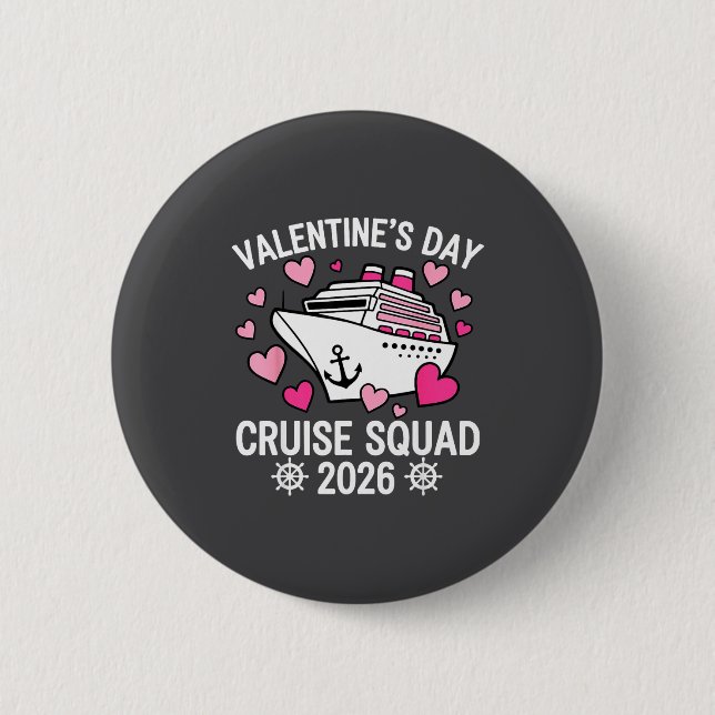 Family Matching Valentines Day Cruise 2026 Husband 6 Cm Round Badge (Front)