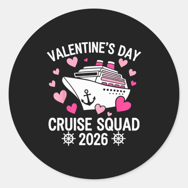 Family Matching Valentines Day Cruise 2026 Husband Classic Round Sticker (Front)
