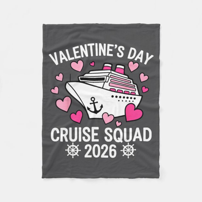 Family Matching Valentines Day Cruise 2026 Husband Fleece Blanket (Front)