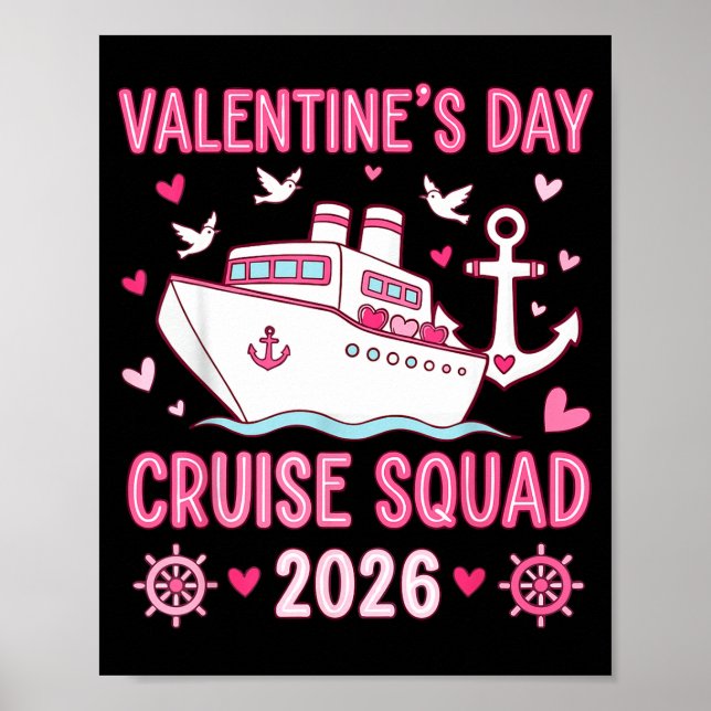 Family Matching Valentines Day Family Cruise Squad Poster (Front)