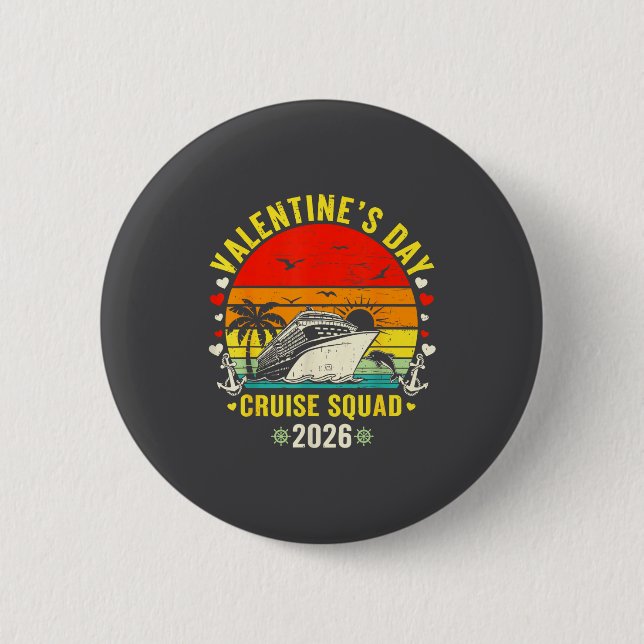 Family Matching Valentines Day For Couples Cruise  6 Cm Round Badge (Front)