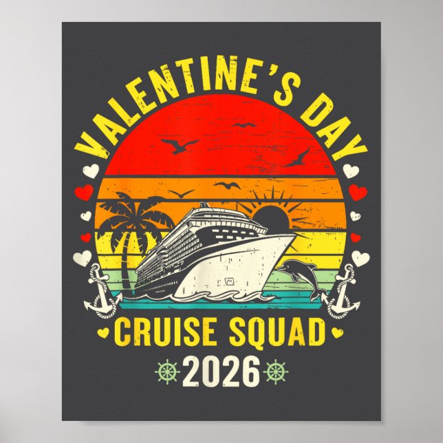 Family Matching Valentines Day For Couples Cruise  Poster (Front)