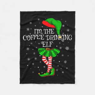Family Matching Women Girls Coffee Drinking Elf Ch Fleece Blanket