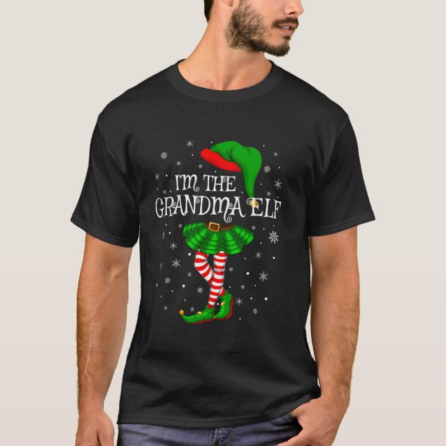 Family Matching Women Girls I m The Grandma Elf Ch T-Shirt (Front)