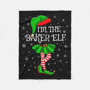 Family Matching Women Girls I'm The Baker Elf Chri Fleece Blanket