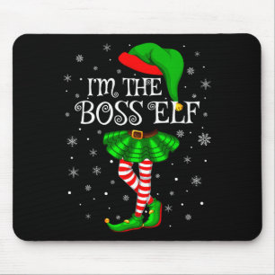Family Matching Women Girls I'm The Boss Elf Chris Mouse Mat
