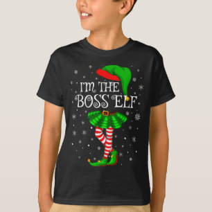 Family Matching Women Girls I'm The Boss Elf Chris T-Shirt