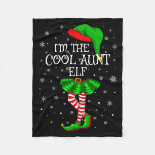 Family Matching Women Girls I'm The Cool Aunt Elf  Fleece Blanket