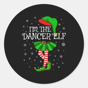 Family Matching Women Girls I'm The Dancer Elf Chr Classic Round Sticker
