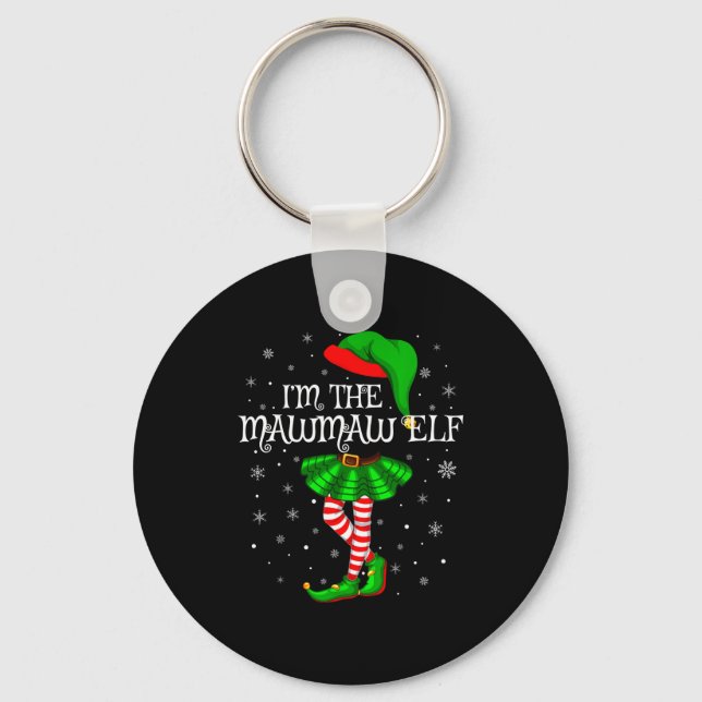 Family Matching Women Girls I'm The Mawmaw Elf Chr Key Ring (Front)