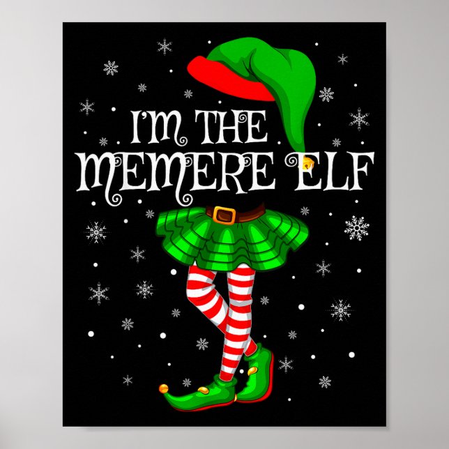 Family Matching Women Girls I'm The Memere Elf Chr Poster (Front)