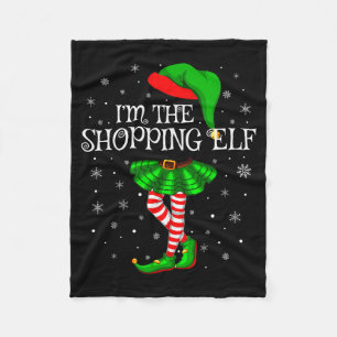 Family Matching Women Girls I'm The Shopng Elf Chr Fleece Blanket