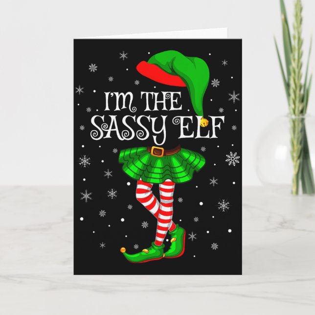 Family Matching Women Girls I'm The Sy Elf Christm Card (Front)