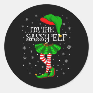 Family Matching Women Girls I'm The Sy Elf Christm Classic Round Sticker