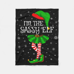 Family Matching Women Girls I'm The Sy Elf Christm Fleece Blanket