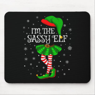 Family Matching Women Girls I'm The Sy Elf Christm Mouse Mat