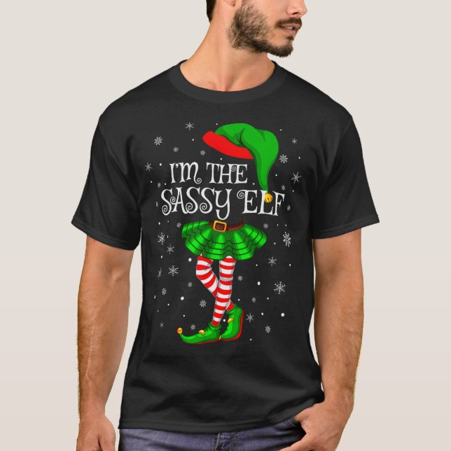Family Matching Women Girls I'm The Sy Elf Christm T-Shirt (Front)