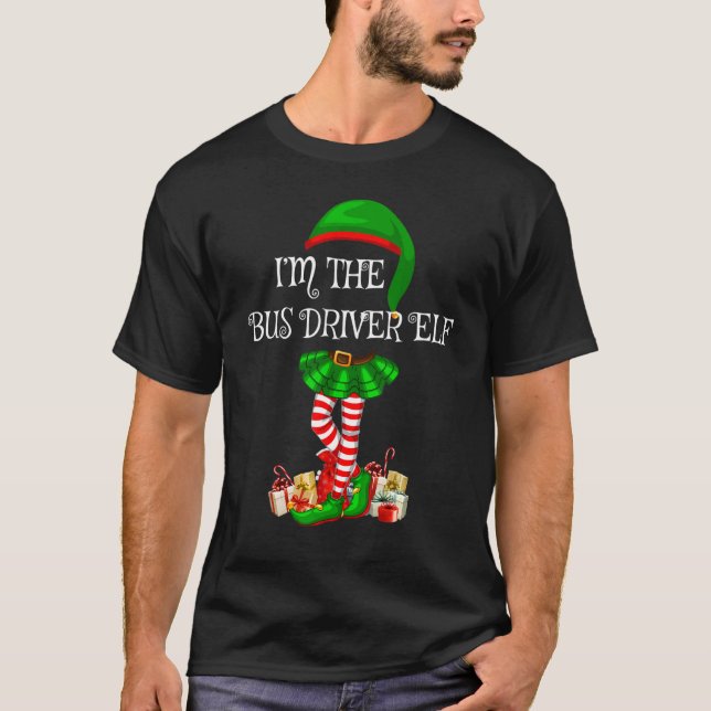Family Matching Women Girls The Bus Driver Elf Chr T-Shirt (Front)