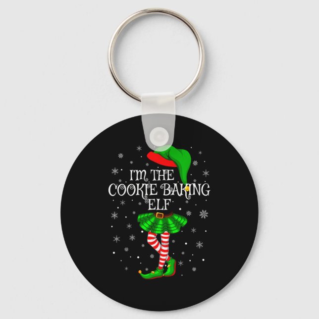 Family Matching Women Girls The Cookie Baking Elf  Key Ring (Front)