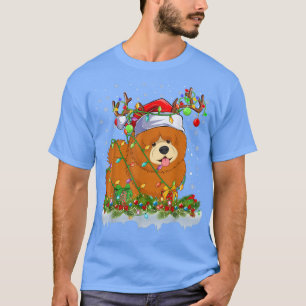Family Matching Xmas Lighting Santa Chow Chow Dog T-Shirt
